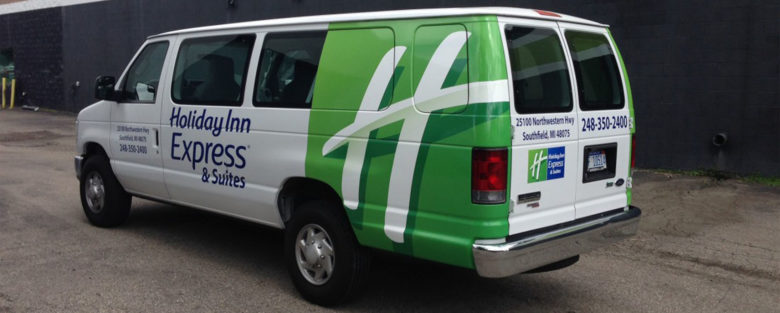 Hilton van covered in a Car Wraps in Detroit, Farmington Hills, Troy, MI, Canton, MI, Livonia, and Nearby Cities